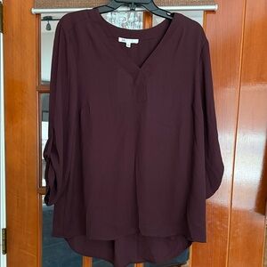 DR2 blouse, plum XL NWT